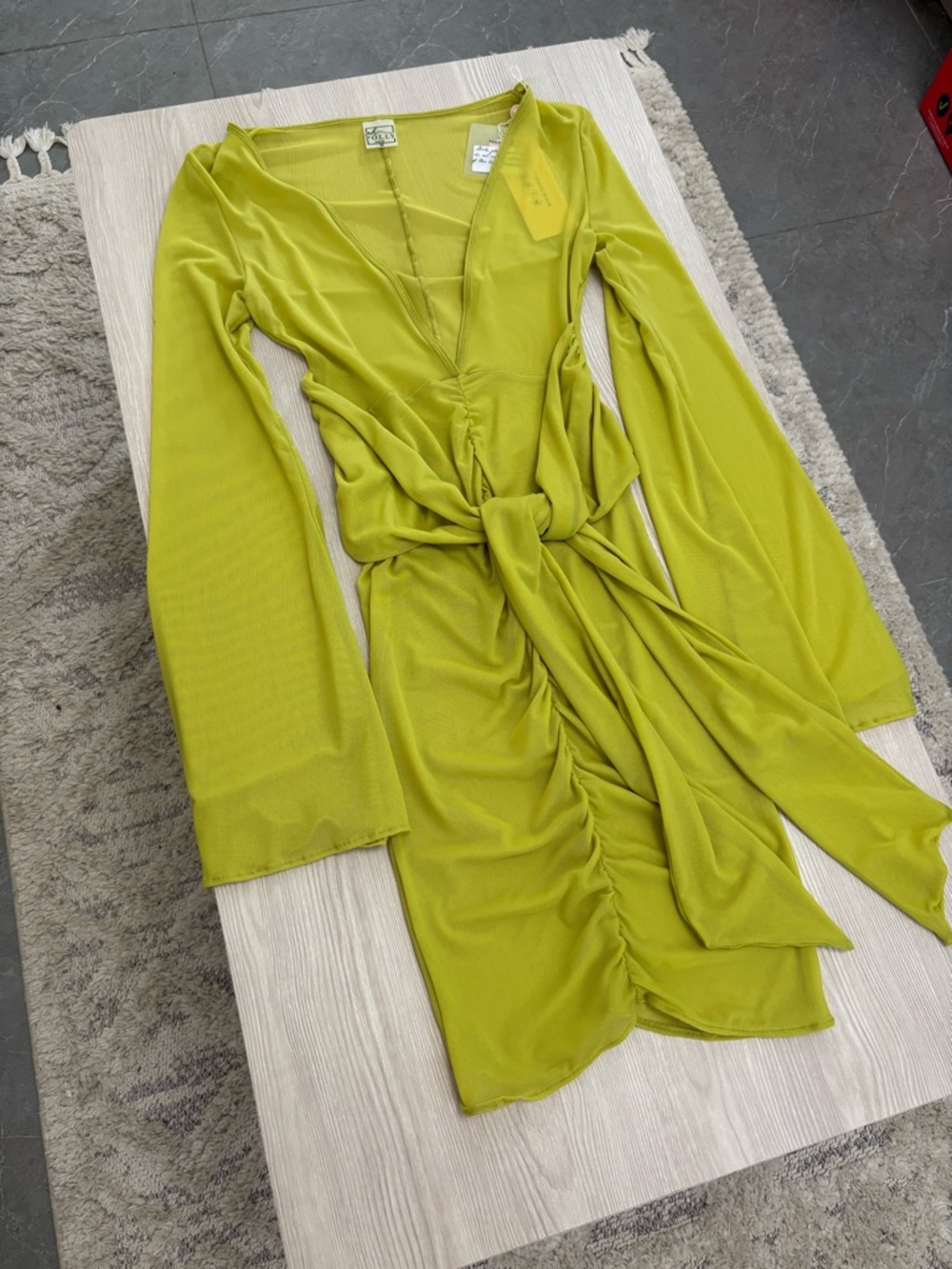 Oh Polly Sheer Tie Waist Beach Dress Coverup